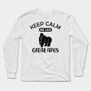 Great Ape - Keep calm and save great apes Long Sleeve T-Shirt